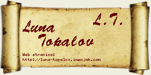 Luna Topalov vizit kartica